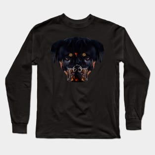 Rottweiler Steampunk art Long Sleeve T-Shirt